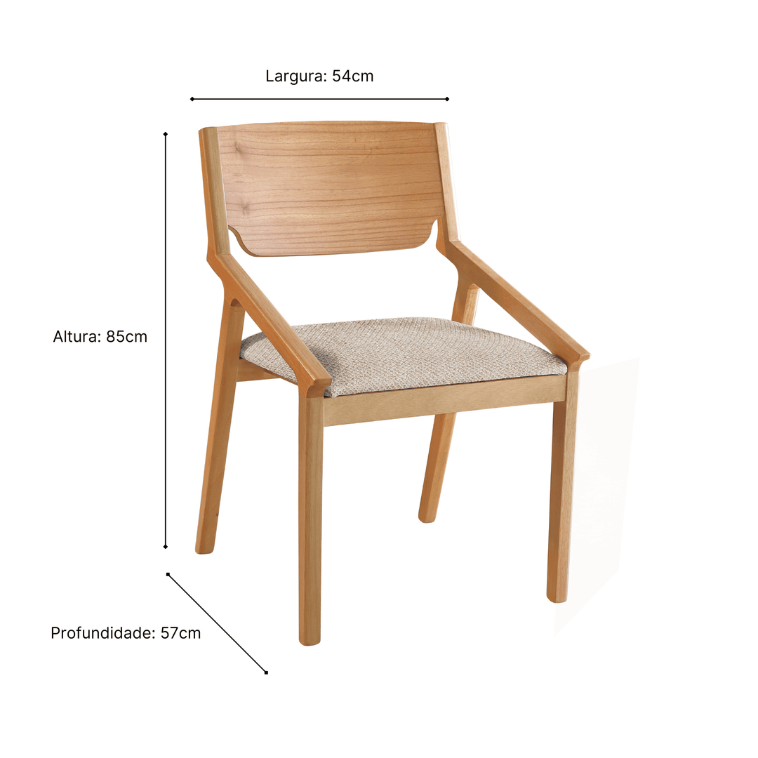 Cadeira Gaya em Madeira Maciça Natural