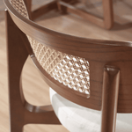 Carregar imagem no visualizador da galeria, Cadeira Selene em Madeira Maciça Encosto em Tela Rattan Natural sem Braço