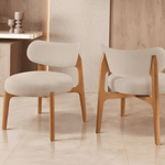 Carregar imagem no visualizador da galeria, Poltrona Selene Estofada em Madeira Maciça