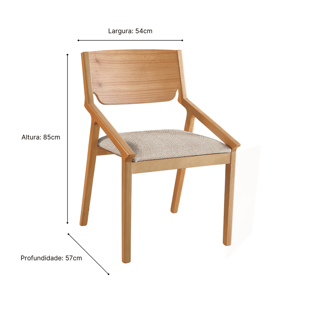 Cadeira Gaya em Madeira Maciça Natural