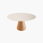 Carregar imagem no visualizador da galeria, Mesa Ravena Redonda com Vidro Off-White
