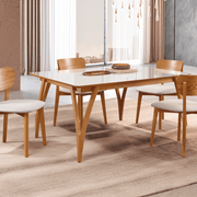 Mesa Tulipa Retangular com Vidro